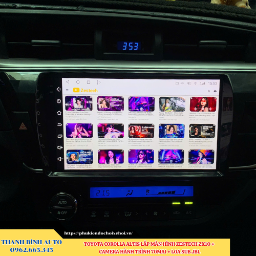 Toyota Corolla Altis lắp màn hình Zestech ZX10 + Camera hành trình 70mai + Loa sub JBL