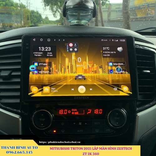 Mitsubishi Triton 2021 lên màn hình Zestech ZT 2K 360 Thanh Bình Auto