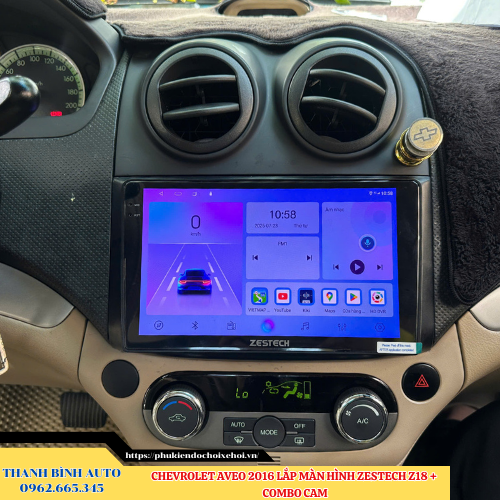 Chevrolet Aveo 2016 lắp màn hình Zestech Z18 + Combo Cam Thanh Bình Auto