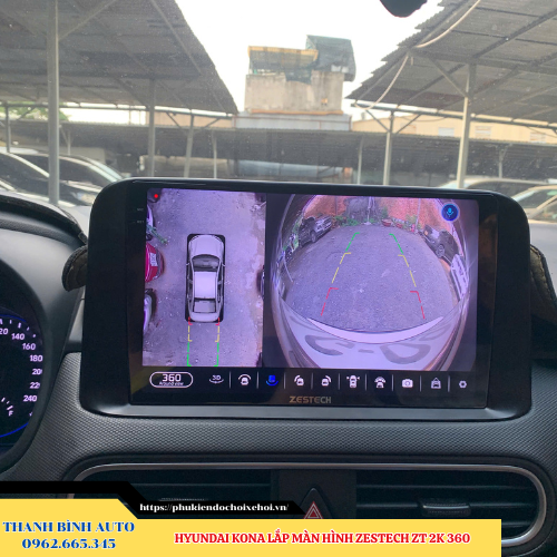Hyundai Kona lắp màn hình Zestech ZT 2K 360 Thanh Bình Auto