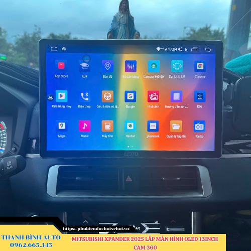 Mitsubishi Xpander 2025 gắn màn hình Oled 13inch Cam 360 Thanh Bình Auto