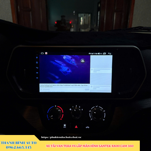 Xe tải Van Tera V6 lắp màn hình Santek X800 Cam 360 Thanh Bình Auto