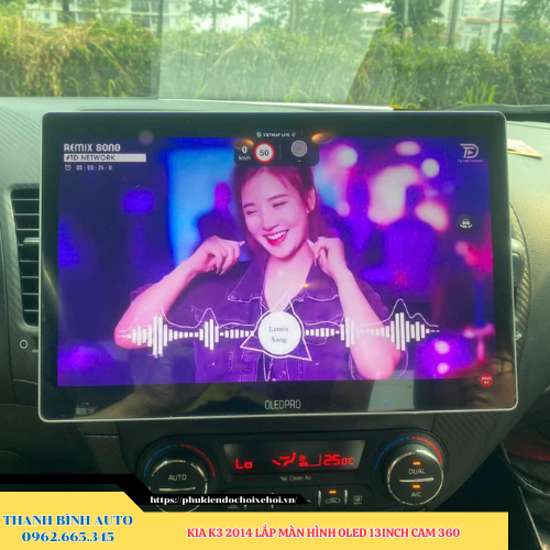 Kia K3 2014 lắp màn hình Oled 13 inch Cam 360 Thanh Bình Auto