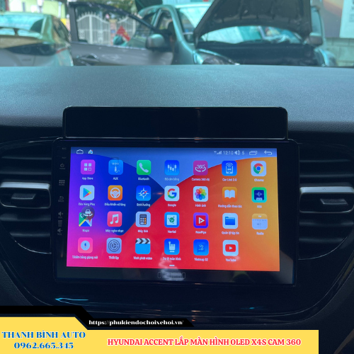 Hyundai Accent lên màn hình Oled X4S Cam 360 Thanh Bình Auto