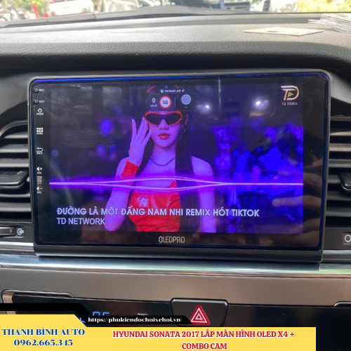 Hyundai Sonata 2017 lắp màn hình Oled X4 + Combo Cam Thanh Bình Auto