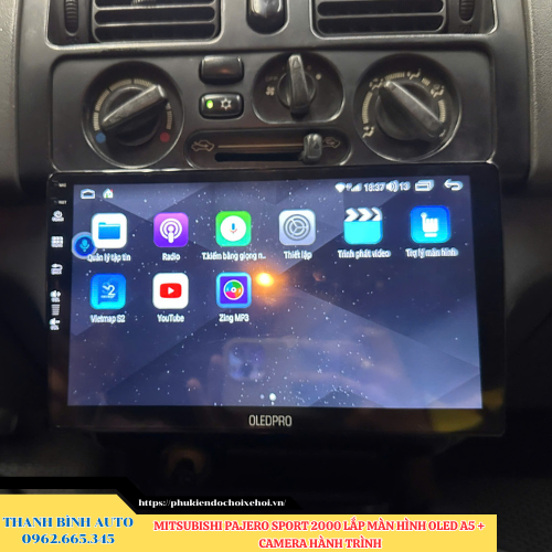 Mitsubishi Pajero Sport 2000 lắp màn hình Oled A5 + Camera hành trình Thanh Bình Auto