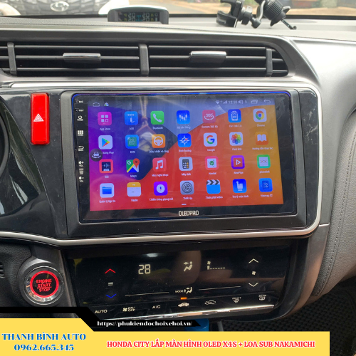 Honda City gắn màn hình Oled X4S + Loa sub Nakamichi Thanh Bình Auto