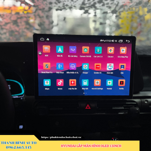 Hyundai gắn màn hình Oled 13 inch Thanh Bình Auto