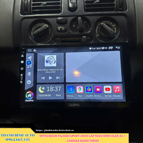 Mitsubishi Pajero Sport 2000 lắp màn hình Oled A5 + Camera hành trình Thanh Bình Auto