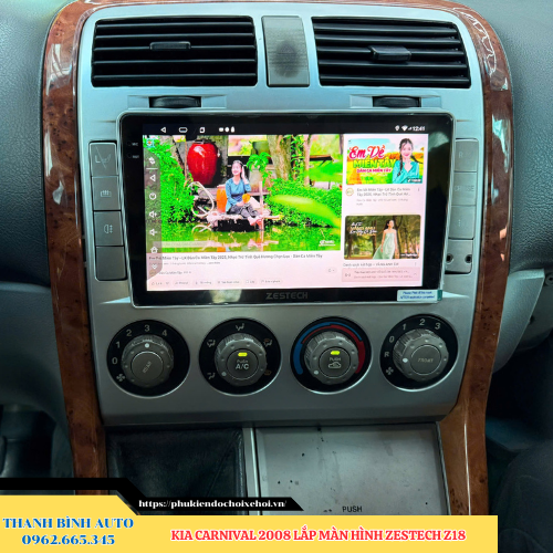 Kia Carnival 2008 lắp màn hình Zestech Z18 Thanh Bình Auto
