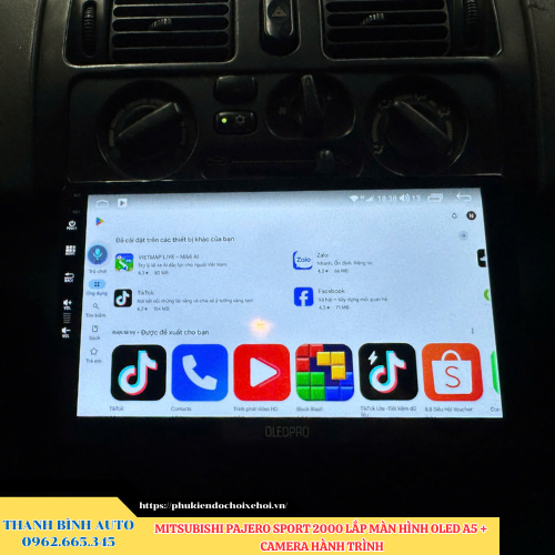 Mitsubishi Pajero Sport 2000 lắp màn hình Oled A5 + Camera hành trình Thanh Bình Auto