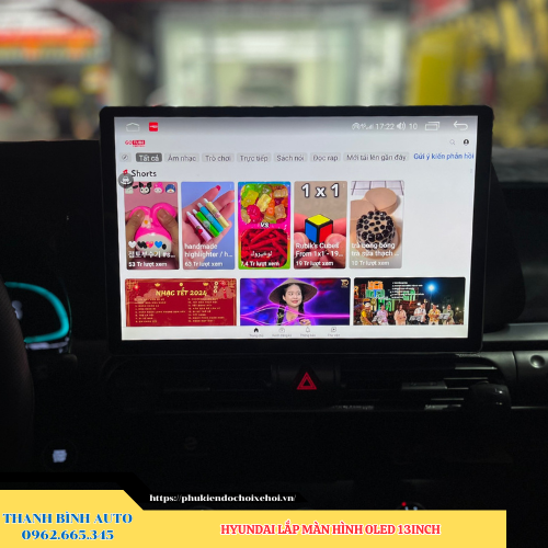 Hyundai gắn màn hình Oled 13 inch Thanh Bình Auto
