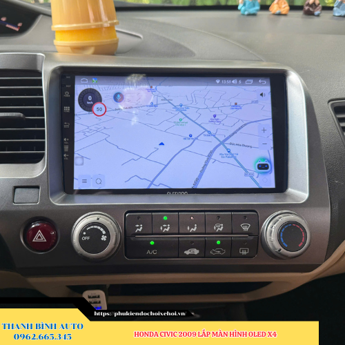 Honda Civic 2009 lắp màn hình Oled X4 Thanh Bình Auto