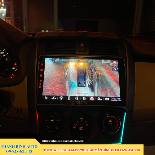 Toyota Corolla Altis 2010 lắp màn hình Oled X4S Cam 360 Thanh Bình Auto