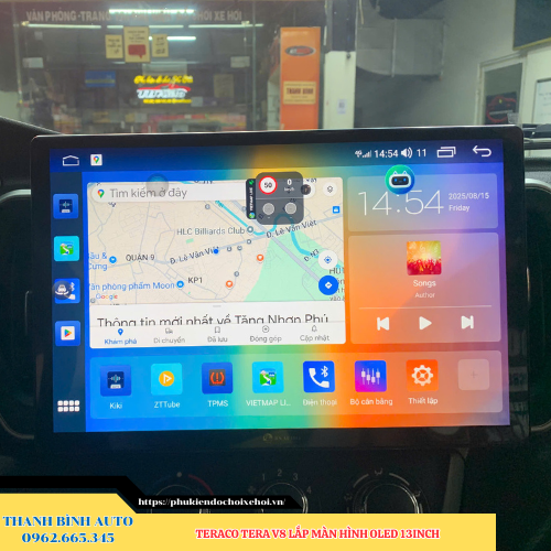 Teraco Tera V8 lắp màn hình Oled 13 inch Thanh Bình Auto