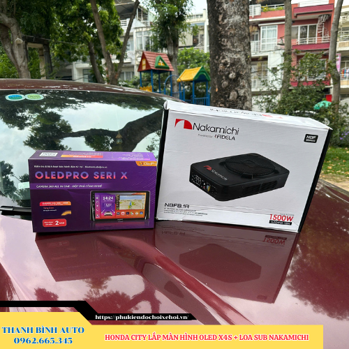 Honda City gắn màn hình Oled X4S + Loa sub Nakamichi Thanh Bình Auto