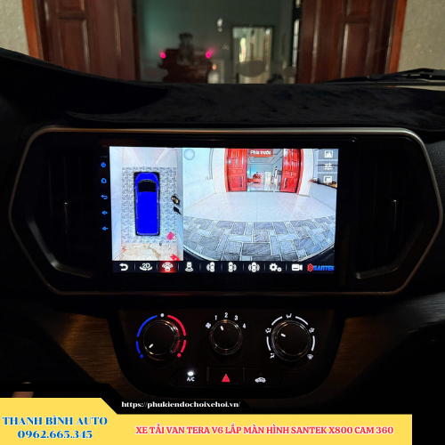 Xe tải Van Tera V6 lắp màn hình Santek X800 Cam 360 Thanh Bình Auto