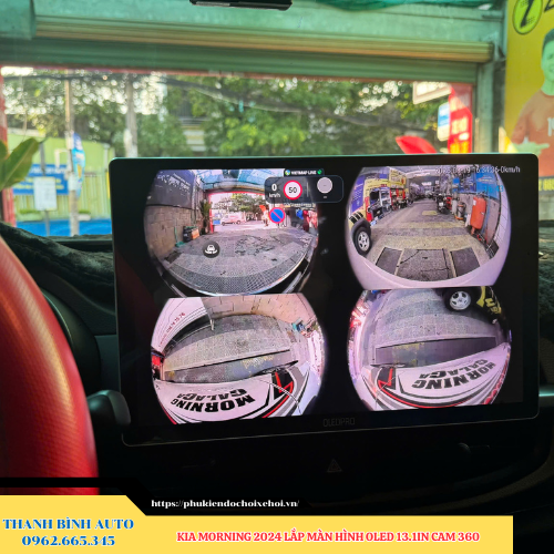Kia Morning 2024 lắp màn hình Oled 13.1 inch Cam 360 Thanh Bình Auto