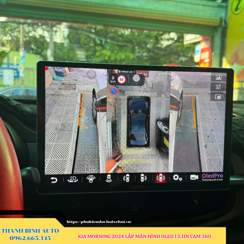 Kia Morning 2024 lắp màn hình Oled 13.1 inch Cam 360 Thanh Bình Auto