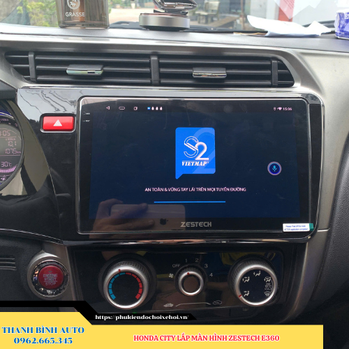 Honda City lắp màn hình Zestech E360 Thanh Bình Auto