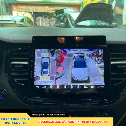 Hyundai Accent lên màn hình Oled X4S Cam 360 Thanh Bình Auto