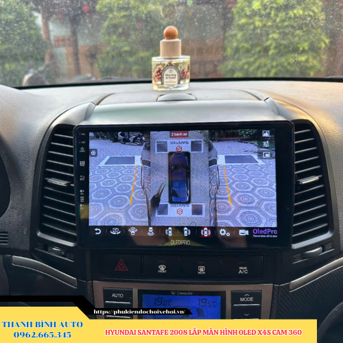 Hyundai Santafe 2008 lên màn hình Oled X4S Cam 360 Thanh Bình Auto