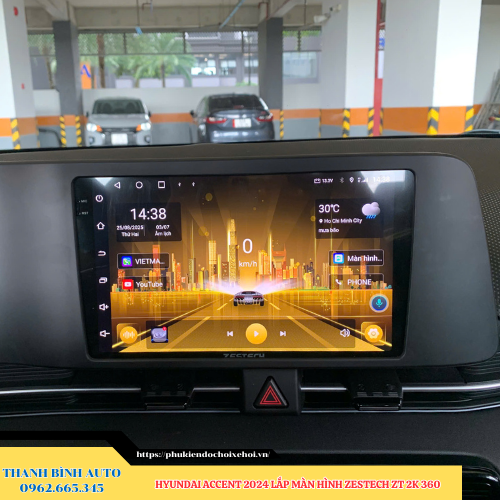 Hyundai Accent 2024 gắn màn hình Zestech ZT 2K 360 Thanh Bình Auto