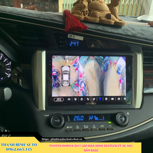 Toyota Innova 2017 lắp màn hình Zestech ZT 2K 360 Bản Base Thanh Bình Auto