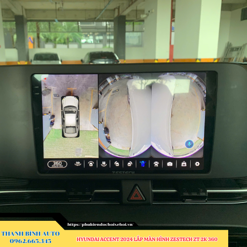 Hyundai Accent 2024 gắn màn hình Zestech ZT 2K 360 Thanh Bình Auto