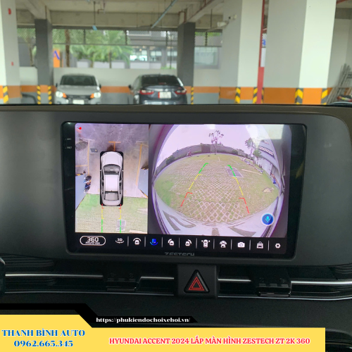 Hyundai Accent 2024 gắn màn hình Zestech ZT 2K 360 Thanh Bình Auto