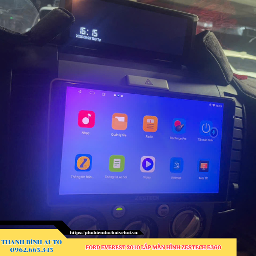Ford Everest 2010 lắp màn hình Zestech E360 Thanh Bình Auto