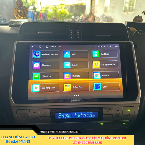 Toyota Land Cruiser Prado lắp màn hình Zestech ZT 2K 360 bản Base Thanh Bình Auto