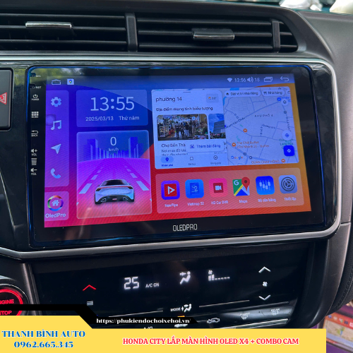 Honda City lên màn hình Oled X4 + Combo Cam Thanh Bình Auto