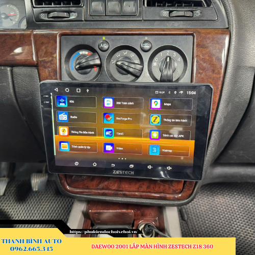Daewoo 2001 lắp màn hình Zestech Z18 360 Thanh Bình Auto