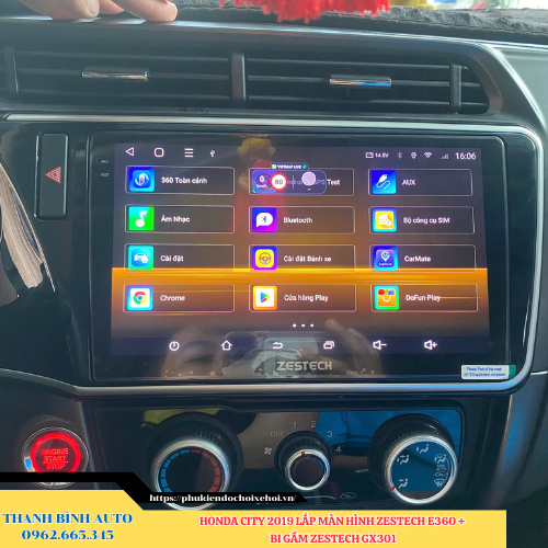 Honda City 2019 lên màn hình Zestech E360 + Bi gầm Zestech GX301 Thanh Bình Auto