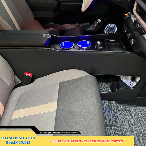 VinFast VF3 lắp bệ tỳ tay yên ngựa phi thuyền Thanh Bình Auto