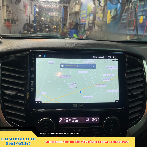 Mitsubishi Triton lắp màn hình Oled X4 + Combo Cam Thanh Bình Auto