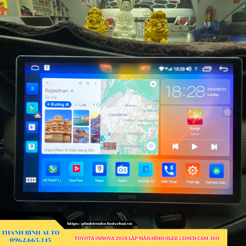 Toyota Innova 2018 lắp màn hình Oled 13 inch Cam 360 Thanh Bình Auto