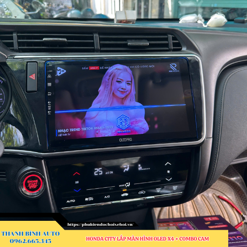 Honda City lên màn hình Oled X4 + Combo Cam Thanh Bình Auto