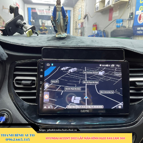 Hyundai Accent 2023 lắp màn hình Oled X4S Cam 360 Thanh Bình Auto