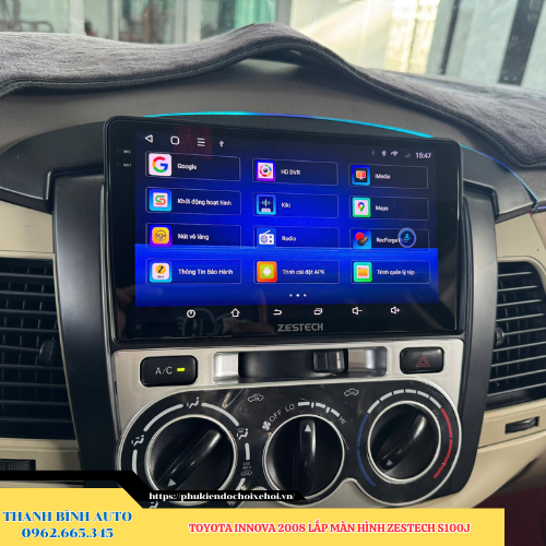 Toyota Innova 2008 lên màn hình Zestech S100J Thanh Bình Auto