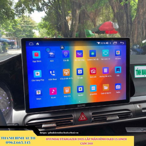 Hyundai Stargazer 2025 lên màn hình Oled 13.1 inch Cam 360 Thanh Bình Auto