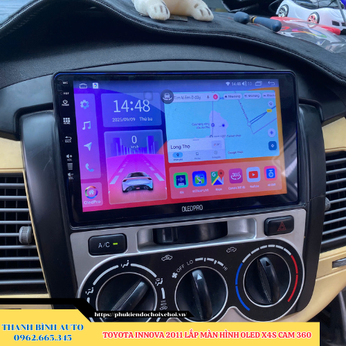 Toyota Innova 2011 lắp màn hình Oled X4S Cam 360 Thanh Bình Auto
