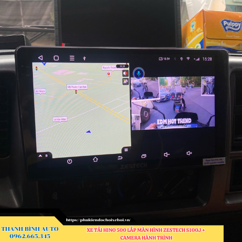 Xe tải Hino 500 lên màn hình Zestech S100J + Camera hành trình Thanh Bình Auto