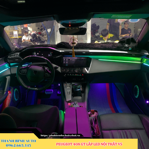 Peugeot 408 GT lắp Led nội thất V5 Thanh Bình Auto