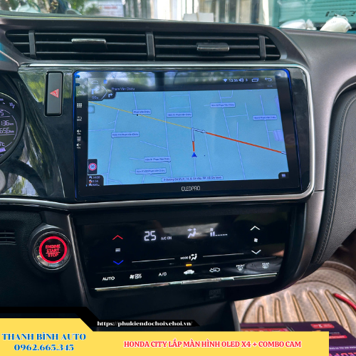 Honda City lên màn hình Oled X4 + Combo Cam Thanh Bình Auto