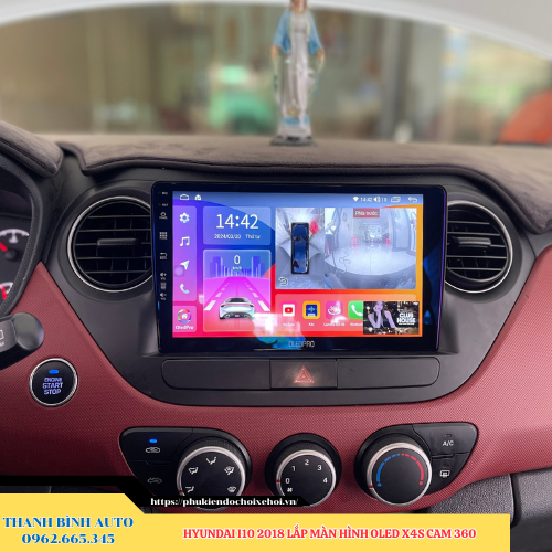 Hyundai i10 2018 lắp màn hình Oled X4S Cam 360 Thanh Bình Auto