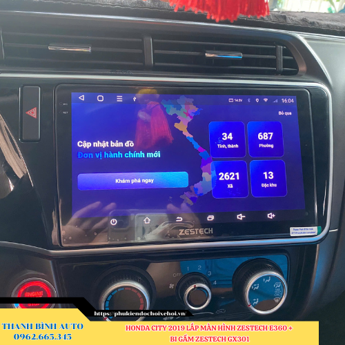 Honda City 2019 lên màn hình Zestech E360 + Bi gầm Zestech GX301 Thanh Bình Auto
