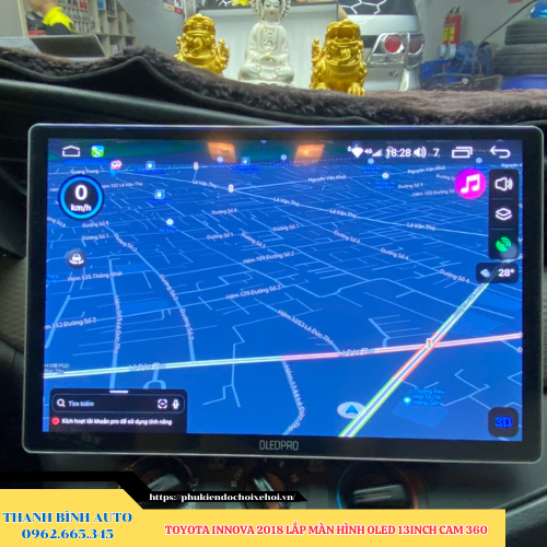 Toyota Innova 2018 lắp màn hình Oled 13 inch Cam 360 Thanh Bình Auto
