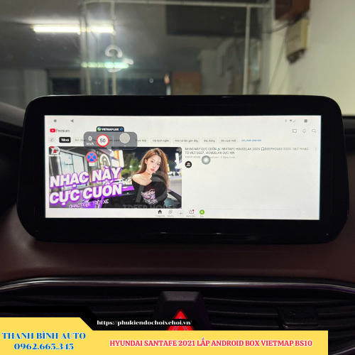 Hyundai Santafe 2021 lắp Android Box Vietmap BS10 Thanh Bình Auto